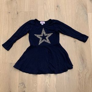 Sofi Long Sleeve Studded Star Skater Dress 2T